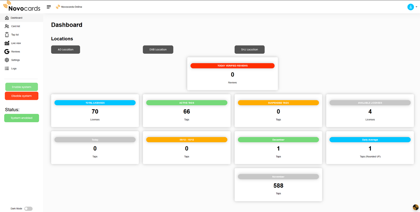 Novocards Application